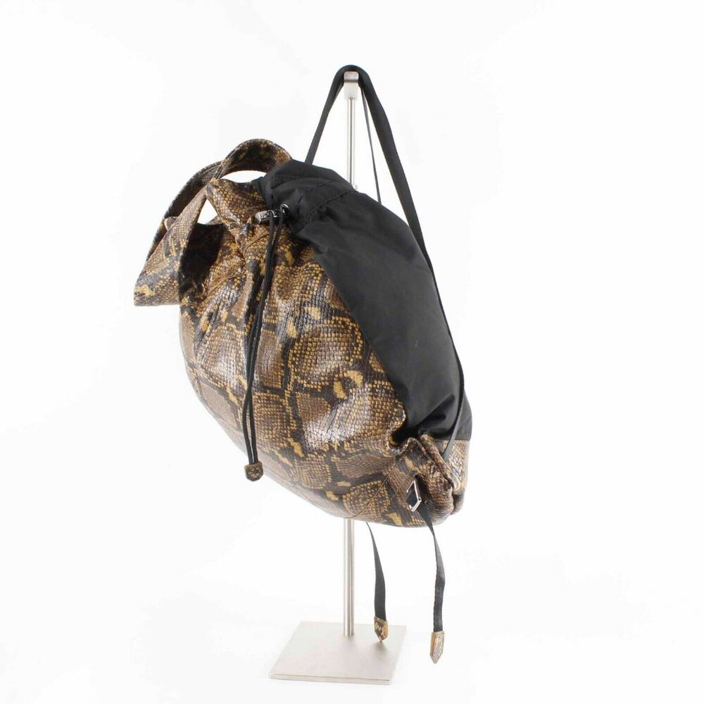 Elizabeth And James 15 X 16 X 3 Brown Reptile Leather Backpack Purse - Picture 3 of 5